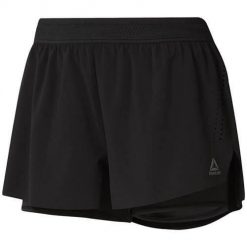 Spodnie treningowe damskie Reebok Epic Short. Czarne spodnie dresowe Reebok, bez wzorów. Za 222.00 zł.