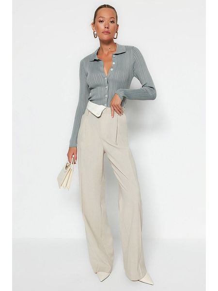 Trendyol Kardigan w kolorze szarym rozmiar: S. Szare kardigany Trendyol, s, bez wzorów, prążkowane. Za 91.12 zł.