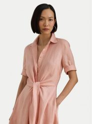 LAUREN RALPH LAUREN Sukienka koszulowa 200905667023 Różowy Regular Fit. Czerwone sukienki Lauren Ralph Lauren, bez wzorów, ze lnu, bez kołnierzyka, bez ramiączek, koszulowe. Za 1,369.00 zł.