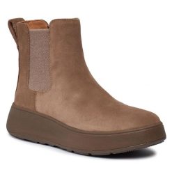 Sztyblety FitFlop. Szare botki FitFlop, bez wzorów, bez obcasa, na koturnie, bez zapięcia. Za 839.99 zł.