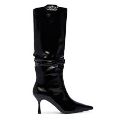 Kozaki KARL LAGERFELD. Czarne kozaki KARL LAGERFELD, bez obcasa, na szpilce, bez zapięcia. Za 1,449.00 zł.
