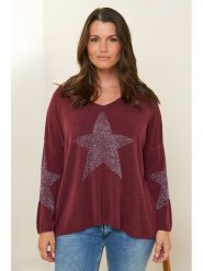 Curvy Lady Sweter w kolorze bordowym rozmiar: 48/50. Czerwone swetry Curvy Lady, bez wzorów, bez ramiączek. Za 164.92 zł.