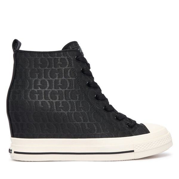 Trampki Guess. Czarne trampki Guess, z aplikacjami, bez zapięcia. Za 494.99 zł.