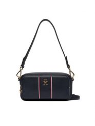 Tommy Hilfiger Torebka Th Daily Camera Bag Corp AW0AW18640 Granatowy. Niebieskie torebki klasyczne TOMMY HILFIGER, bez wzorów, ze skóry, bez dodatków. Za 569.99 zł.