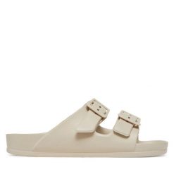 Klapki ONLY Shoes. Brązowe klapki ONLY SHOES, bez wzorów, bez obcasa. Za 69.99 zł.