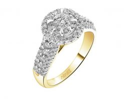 Pierścionek z żółtego złota z brylantami - 1,00 ct - próba 585. Żółte pierścionki Apart, z brylantem, złote. Za 13,990.00 zł.