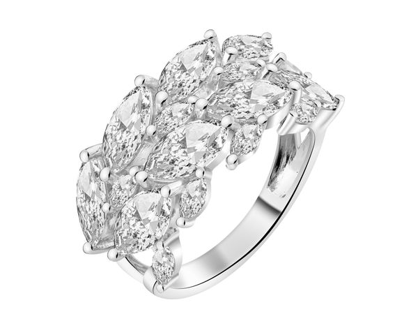 Pierścionek srebrny z cyrkoniami. Szare pierścionki Apart, z cyrkonią, srebrne. Za 269.00 zł.