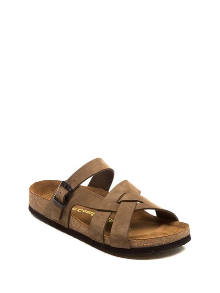 Comfortfusse Skórzane klapki w kolorze jasnobrązowym rozmiar: 39. Brązowe klapki Comfortfüße, bez wzorów, z otwartym noskiem, bez obcasa. Za 176.08 zł.