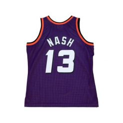 Koszulka NBA Phoenix Suns Steve Nash Swingman 1996/97. Fioletowe bluzki Mitchell & Ness, bez wzorów, sportowe, bez kołnierzyka, bez ramiączek. W wyprzedaży za 397.50 zł.