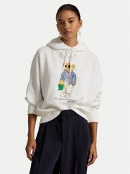 Polo Ralph Lauren Bluza 211959115001 Biały Relaxed Fit. Białe bluzy Polo Ralph Lauren, xl, bez wzorów, z bawełny, bez kaptura. Za 739.99 zł.