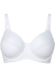 Biustonosz minimizer z siateczką. Białe biustonosze bonprix, bez wzorów. Za 64.99 zł.