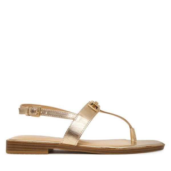 Sandały Guess. Żółte sandały Guess, z aplikacjami, bez obcasa, na płaskiej podeszwie, bez zapięcia. Za 499.99 zł.