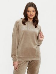 Guess Bluza V4RQ25 KBXI2 Brązowy Regular Fit. Brązowe bluzy Guess, s, z aplikacjami, z syntetyku, bez kaptura. Za 229.99 zł.