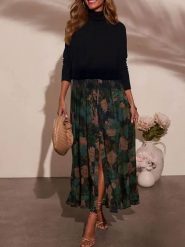 Milan Kiss Spódnica w kolorze zielono-granatowym rozmiar: L. Niebieskie spódnice Milan Kiss, l, bez wzorów, maxi. Za 152.99 zł.