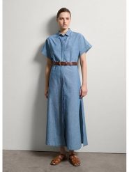 STEFANEL Sukienka w kolorze błękitnym rozmiar: L. Niebieskie sukienki Stefanel, l, bez wzorów, z bawełny, bez kołnierzyka, bez ramiączek, maxi. Za 260.99 zł.