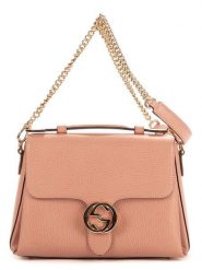 Gucci Skórzana torebka w kolorze jasnoróżowym - 43 x 34 x 18 cm rozmiar: onesize. Różowe torby na ramię Gucci, bez wzorów, z materiału, na ramię, bez dodatków. Za 4,937.99 zł.