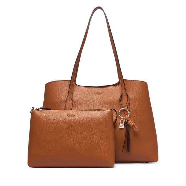 Torebka Guess. Brązowe shopper Guess, z aplikacjami, bez dodatków. Za 634.99 zł.