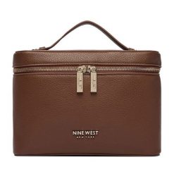 Kosmetyczka Nine West. Brązowe kufry i kosmetyczki Nine West, bez wzorów, bez dodatków. Za 99.99 zł.