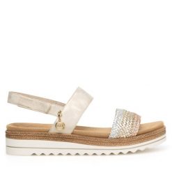 Sandały Remonte. Czarne sandały Remonte, bez wzorów, bez obcasa, na płaskiej podeszwie, bez zapięcia. Za 389.99 zł.