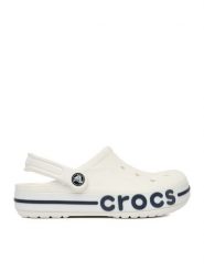 Crocs Klapki Bayaband Clog 205089-126 Biały. Białe klapki Crocs, bez wzorów, z tworzywa sztucznego, bez obcasa. Za 229.99 zł.