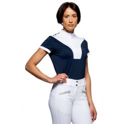 Damska koszulka polo na zawody Flags&Cup Arizona. Niebieskie bluzki FLAGS&CUP, bez wzorów, sportowe, bez kołnierzyka, bez ramiączek. Za 220.00 zł.