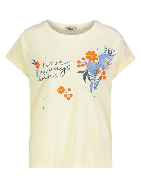 Eight2Nine Koszulka w kolorze jasnożółtym rozmiar: M. Żółte bluzki Eight2Nine, m, bez wzorów, z bawełny, bez kołnierzyka, bez ramiączek. Za 73.76 zł.