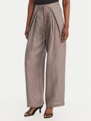 Eleh Spodnie materiałowe SS260028 Szary Oversize. Szare spodnie materiałowe Eleh, bez wzorów, ze lnu. Za 935.99 zł.