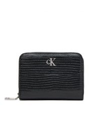 Calvin Klein Mały Portfel Damski Lizard Embossed Lthr Med Flap Zi LV04F1067G Czarny. Czarne portfele Calvin Klein, bez wzorów, ze skóry. Za 289.99 zł.