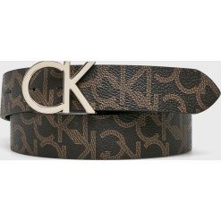 Calvin Klein - Pasek. Brązowe paski Calvin Klein, bez wzorów, ze skóry ekologicznej. W wyprzedaży za 159.90 zł.