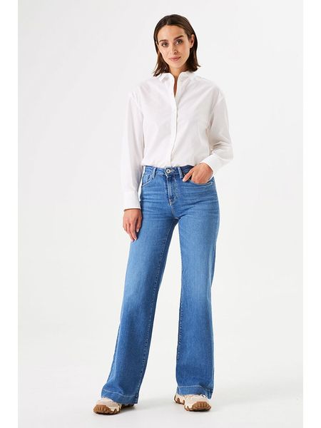 Garcia Dżinsy - Flare fit - w kolorze niebieskim rozmiar: W27. Niebieskie jeansy Garcia, z aplikacjami. Za 166.10 zł.