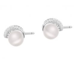 Kolczyki srebrne z perłami cyrkoniami. Szare kolczyki Apart, z cyrkonią, srebrne. Za 169.00 zł.