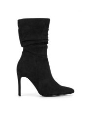 DeeZee Botki WYL3588-5 Czarny. Czarne botki DeeZee, bez wzorów, z materiału, bez obcasa, na szpilce, bez zapięcia. Za 199.99 zł.