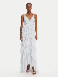 Elisabetta Franchi Sukienka koktajlowa AB-R42-52E2-V680 Biały Regular Fit. Białe sukienki Elisabetta Franchi, bez wzorów, z syntetyku, wizytowe, bez kołnierzyka, bez ramiączek. Za 2,059.00 zł.