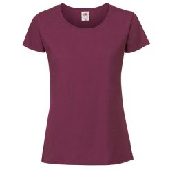 Koszulka Damska Iconic 195 Premium Ringspun Cotton T-shirt. Brązowe t-shirty FRUIT OF THE LOOM, s, bez wzorów, bez kołnierzyka, bez ramiączek. Za 35.99 zł.