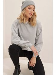 Trendyol Bluza w kolorze szarym rozmiar: M. Szare bluzy Trendyol, m, bez wzorów, z bawełny, bez kaptura. Za 59.95 zł.