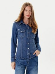 Guess Koszula jeansowa W5YH63 D0781 Niebieski Regular Fit. Niebieskie koszule Guess, xxl, z aplikacjami, z jeansu, bez kołnierzyka, bez ramiączek. Za 569.99 zł.