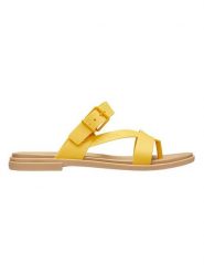 Crocs Japonki "Tulum Toe Post" w kolorze żółtym rozmiar: 36/37. Żółte klapki Crocs, bez wzorów, z otwartym noskiem, bez obcasa. Za 96.60 zł.