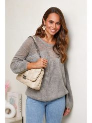 Soft Cashmere Sweter w kolorze szarym rozmiar: 34/36. Szare swetry Soft Cashmere, bez wzorów, ze splotem, bez ramiączek. Za 89.90 zł.