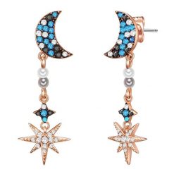 Lulu & Jane Półksiężyc/gwiazda Mosiadz Zdobienie kryształkami Swarovski® Perła (synt.) Kolczyki 1 ct Damski. Białe kolczyki Lulu & Jane, z perłą, pozłacane, na sztyftcie. Za 469.99 zł.