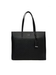 Calvin Klein Torebka Ck Must Aop Medium Shopper W/Poc LV04F3225G Czarny. Czarne shopper Calvin Klein, bez wzorów, ze skóry, bez dodatków. Za 699.99 zł.