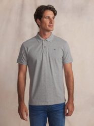 Polo TBS Licio. Szare koszulki polo Tbs, l, bez wzorów, z bawełny, bez kołnierzyka, bez ramiączek. Za 239.50 zł.