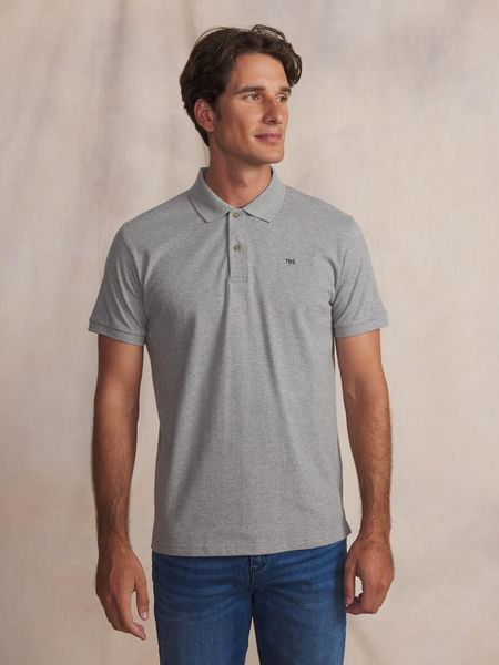 Polo TBS Licio. Szare koszulki polo Tbs, l, bez wzorów, z bawełny, bez kołnierzyka, bez ramiączek. Za 239.50 zł.