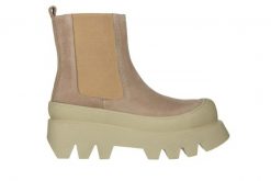 Botki Bayla-200 124 4173 A-102 200009, Beżowy, Skóra naturalna - 37. Brązowe botki Bayla, bez wzorów, ze skóry, za kostkę, bez obcasa, na platformie, bez zapięcia. W wyprzedaży za 269.10 zł.