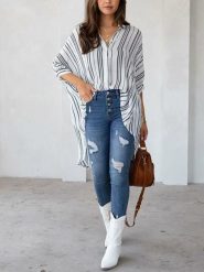 LA Angels Bluzka w kolorze kremowo-czarnym rozmiar: L. Brązowe bluzki LA Angels, l, bez wzorów, bez kołnierzyka, bez ramiączek. Za 113.99 zł.