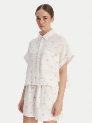 Roxy Koszula W126-RXLST-1023-01P Biały Oversize. Białe koszule Roxy, xl, bez wzorów, z bawełny, bez kołnierzyka, bez ramiączek. Za 119.99 zł.