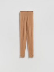Wełniane legginsy - brązowy. Brązowe legginsy Reserved, l, bez wzorów, z dzianiny. Za 179.99 zł.