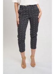Marks & Spencer Spodnie w kolorze czarno-białym rozmiar: 42/L31. Czarne spodnie materiałowe Marks & Spencer, l, bez wzorów, z materiału, z podwyższonym stanem. Za 52.79 zł.