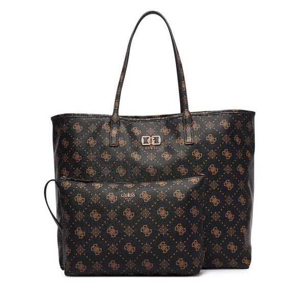Torebka Guess. Brązowe shopper Guess, z aplikacjami, bez dodatków. Za 674.99 zł.