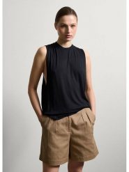 STEFANEL Bluzka w kolorze czarnym rozmiar: M. Czarne bluzki Stefanel, m, bez wzorów, bez kołnierzyka, bez ramiączek. Za 82.99 zł.