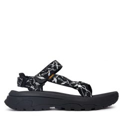 Sandały Teva. Czarne sandały Teva, bez wzorów, sportowe, bez obcasa, bez zapięcia. Za 379.99 zł.